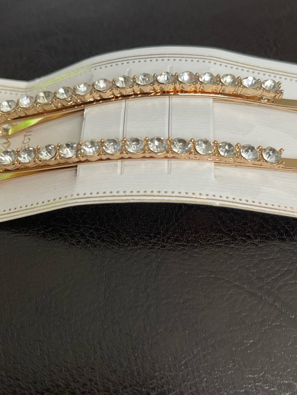 Gold-Tone Crystal Hair Clips - Clear Rhinestone Accents